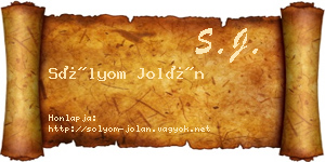 Sólyom Jolán névjegykártya
